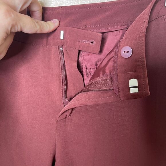 United Colors of Benetton Pants Women's Small Mahogany Straight Leg Casual - Picture 4 of 10